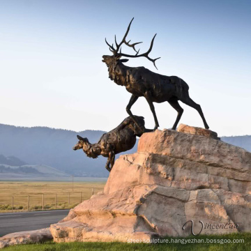 high quality bronze elk sculpture outdoor decor